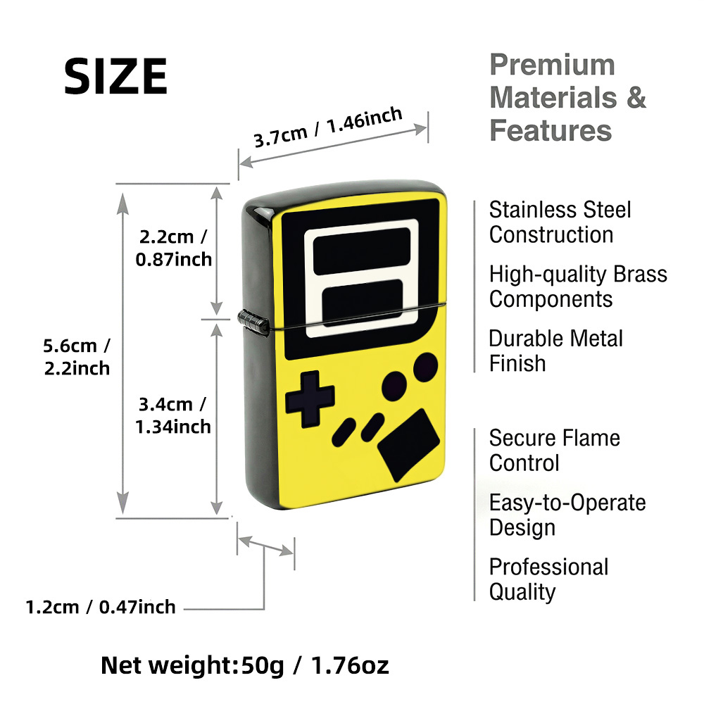 Retro gaming Flip Top Lighter  - огляд і ціна Retro.Gaming Console Yellow