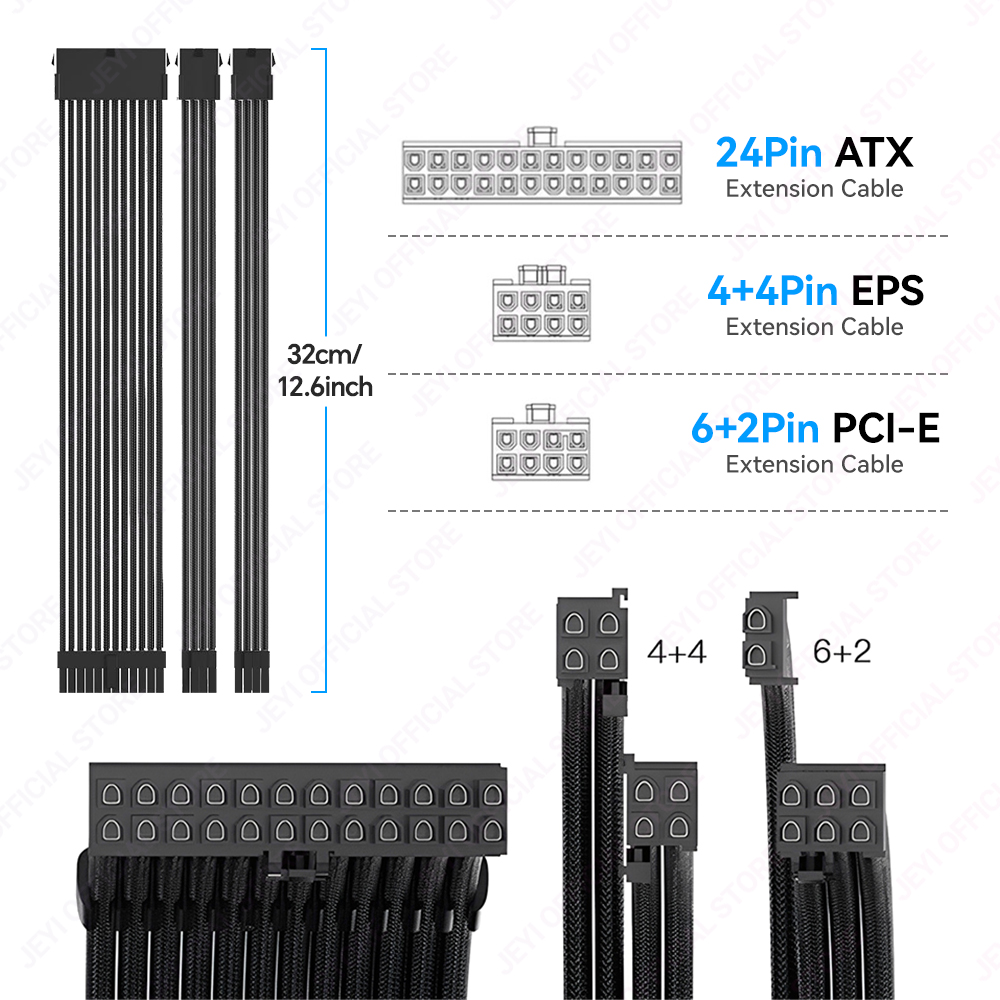 JEYI PSU Extension Cable Kit-2 - огляд і ціна Console Gaming Pc Case
