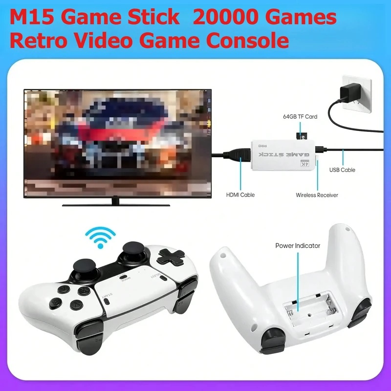 M15 Retro Video Game Stick 2.4 - огляд і ціна Gaming Console Chinese